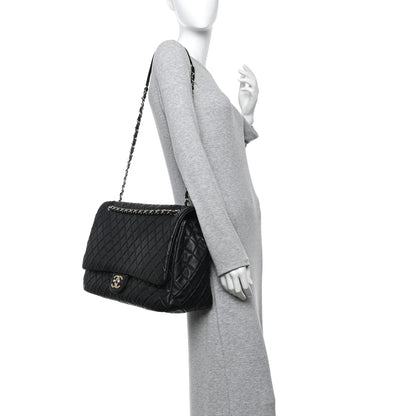 Chanel Calfskin Quilted XXL Travel Flap Bag Black 2 of 10