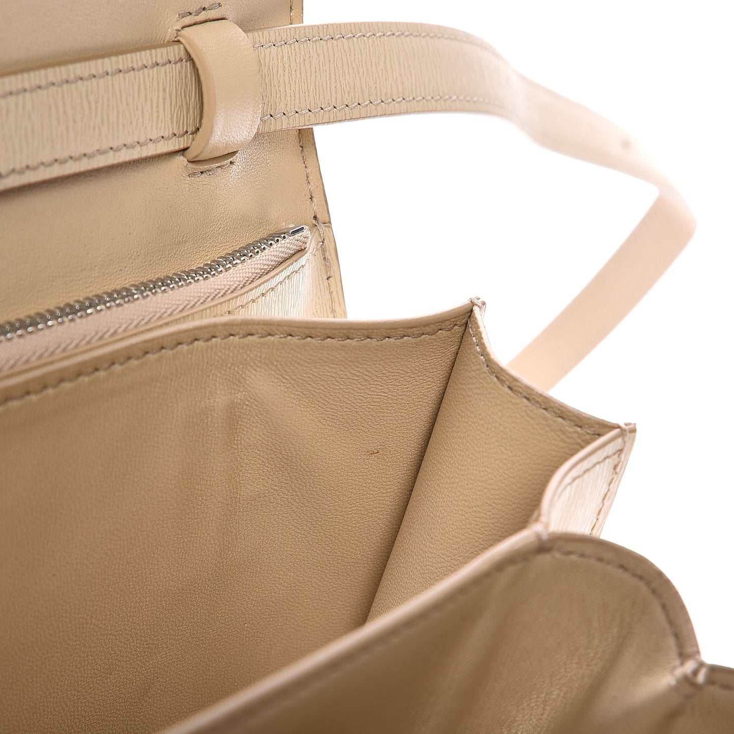Liege Calfskin Medium Classic Box Flap Bag Cream