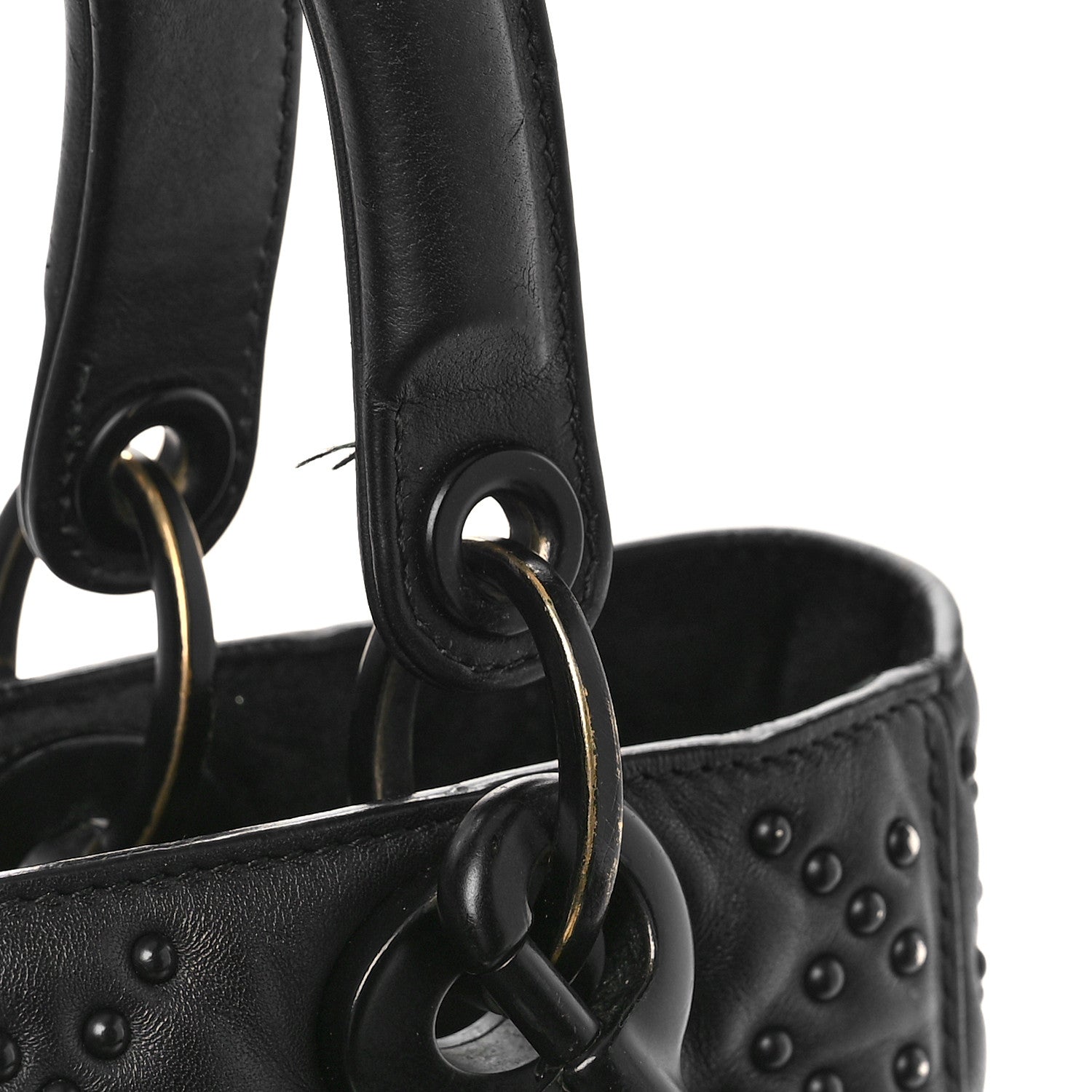 Christian Dior UItra Matte Calfskin Cannage Studded Medium Supple Lady Dior Black 10 of 10