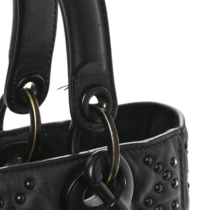 Christian Dior UItra Matte Calfskin Cannage Studded Medium Supple Lady Dior Black 10 of 10