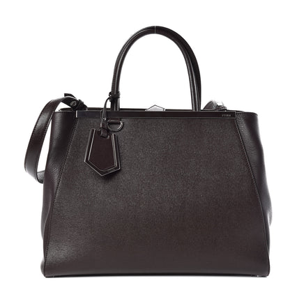 Fendi Vitello Elite Regular 2Jours Tote Caffe Noir 1 of 10
