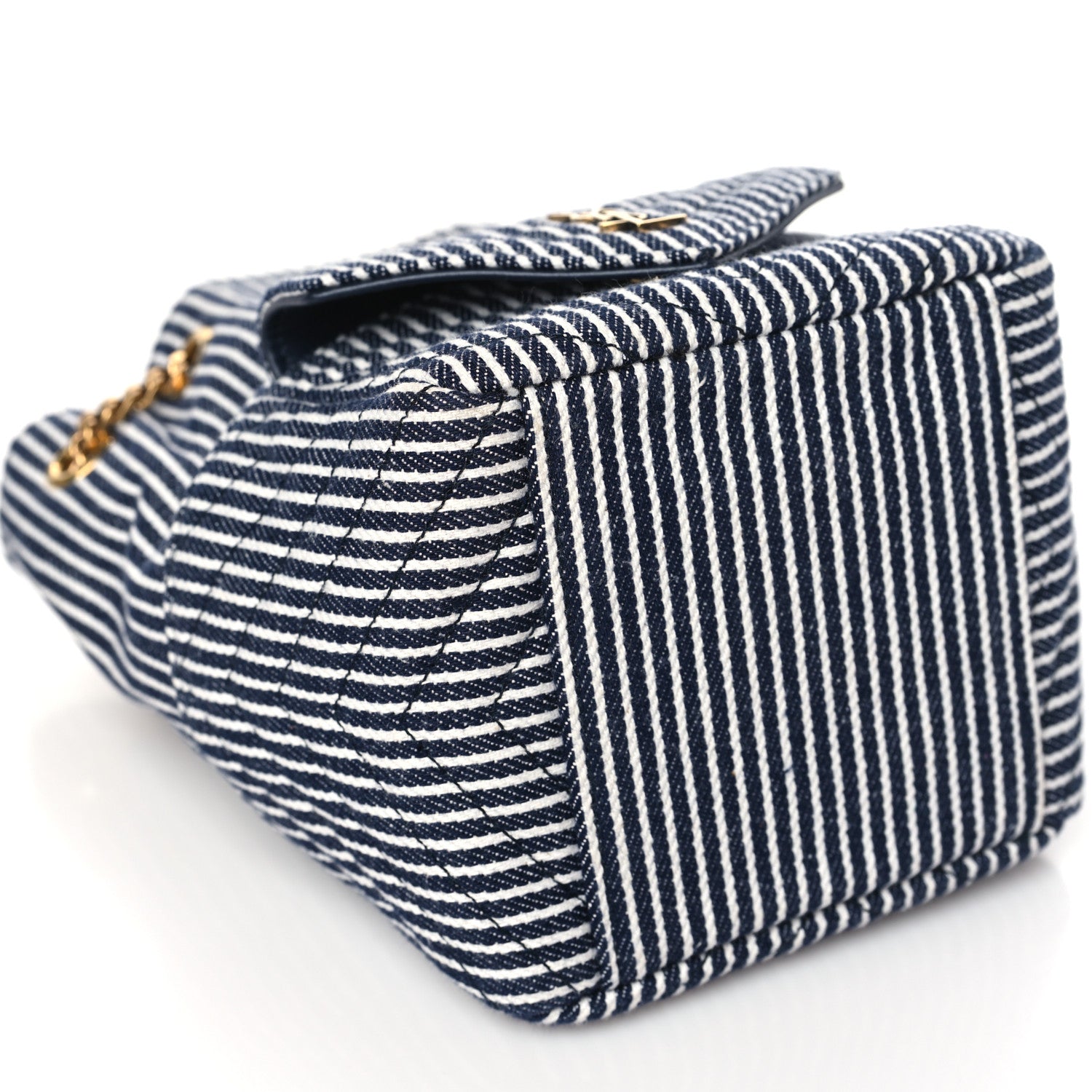 Saint Laurent Canvas Striped Nano Joe Bucket Bag Deep Marine Cream 8 of 10