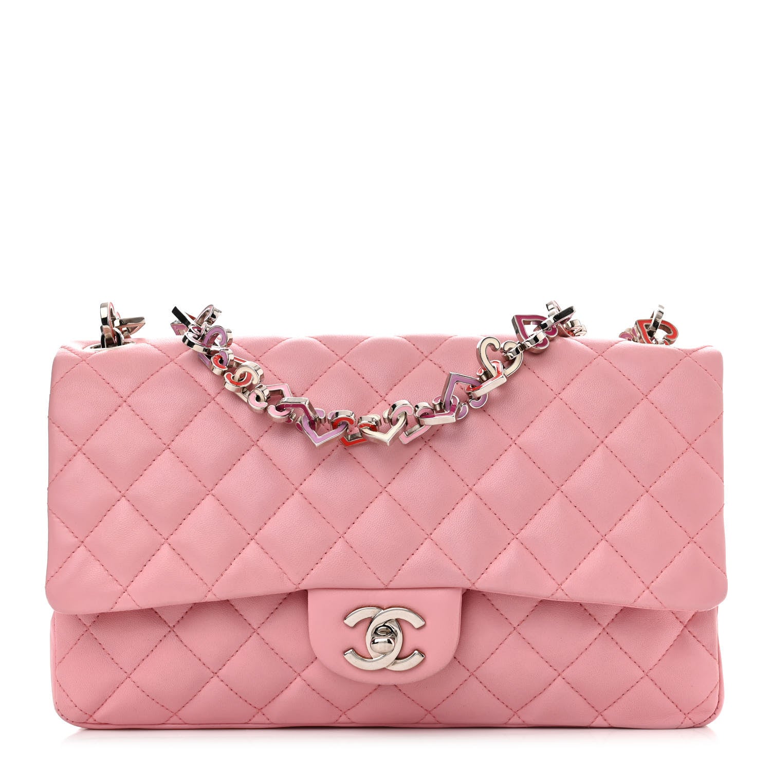 Chanel Lambskin Medium Heart Valentine Flap Pink 1 of 16