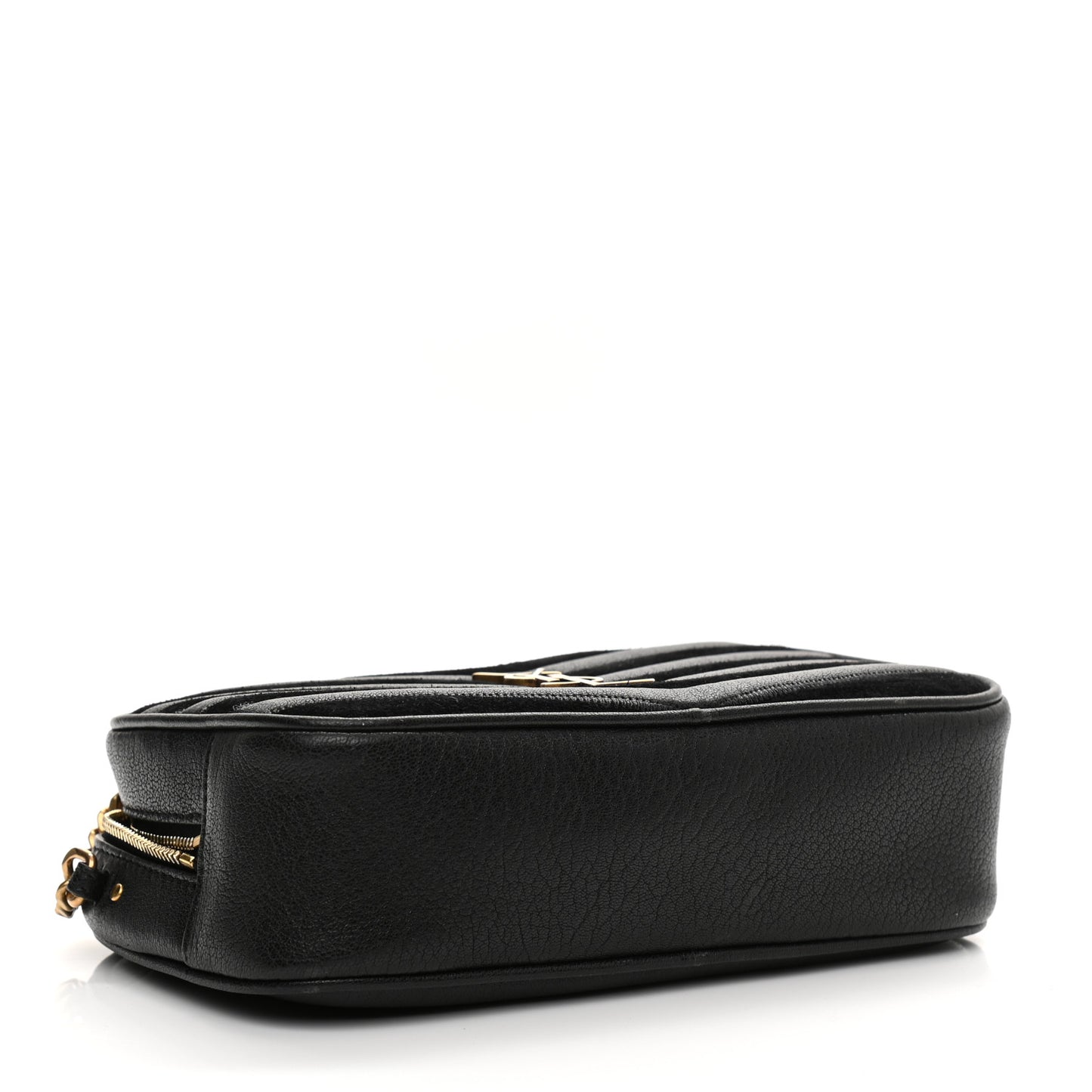 Calfskin Suede Matelasse Monogram Mini Lou Camera Bag Black