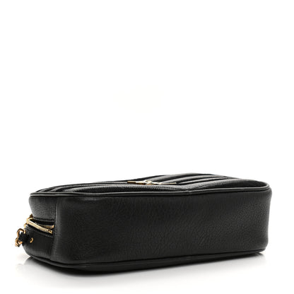 Saint Laurent Calfskin Suede Matelasse Monogram Mini Lou Camera Bag Black 4 of 11