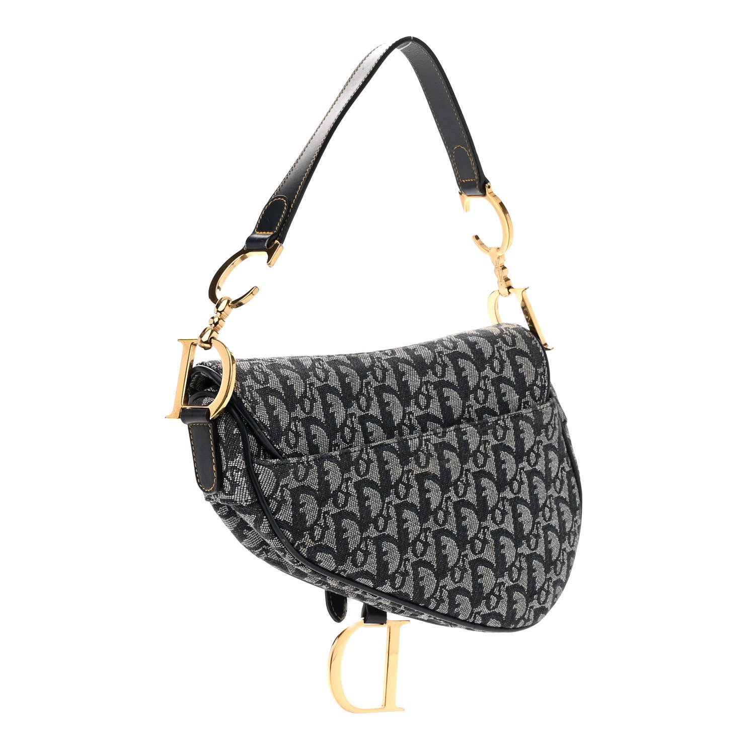 Christian Dior Monogram Saddle Bag Blue 2 of 9
