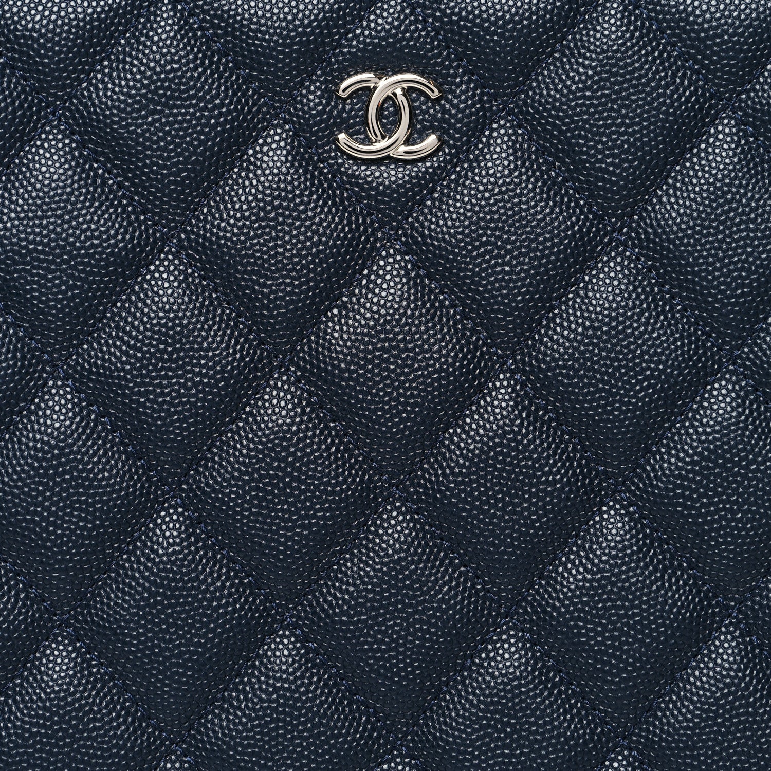 Chanel Caviar Quilted Large Cosmetic Case Navy 8 of 10