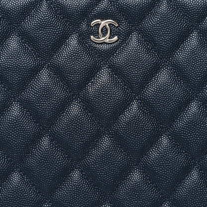 Chanel Caviar Quilted Large Cosmetic Case Navy 8 of 10