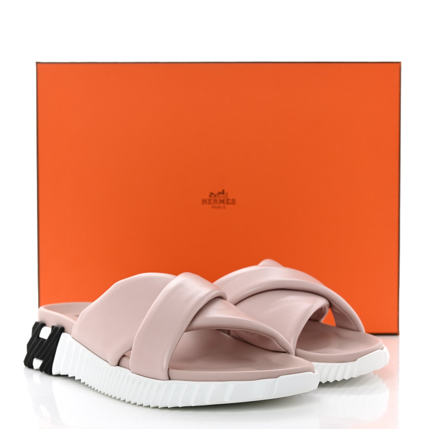 Hermes Nappa Infra Sandals 38.5 Rose Porcelaine 9 of 9