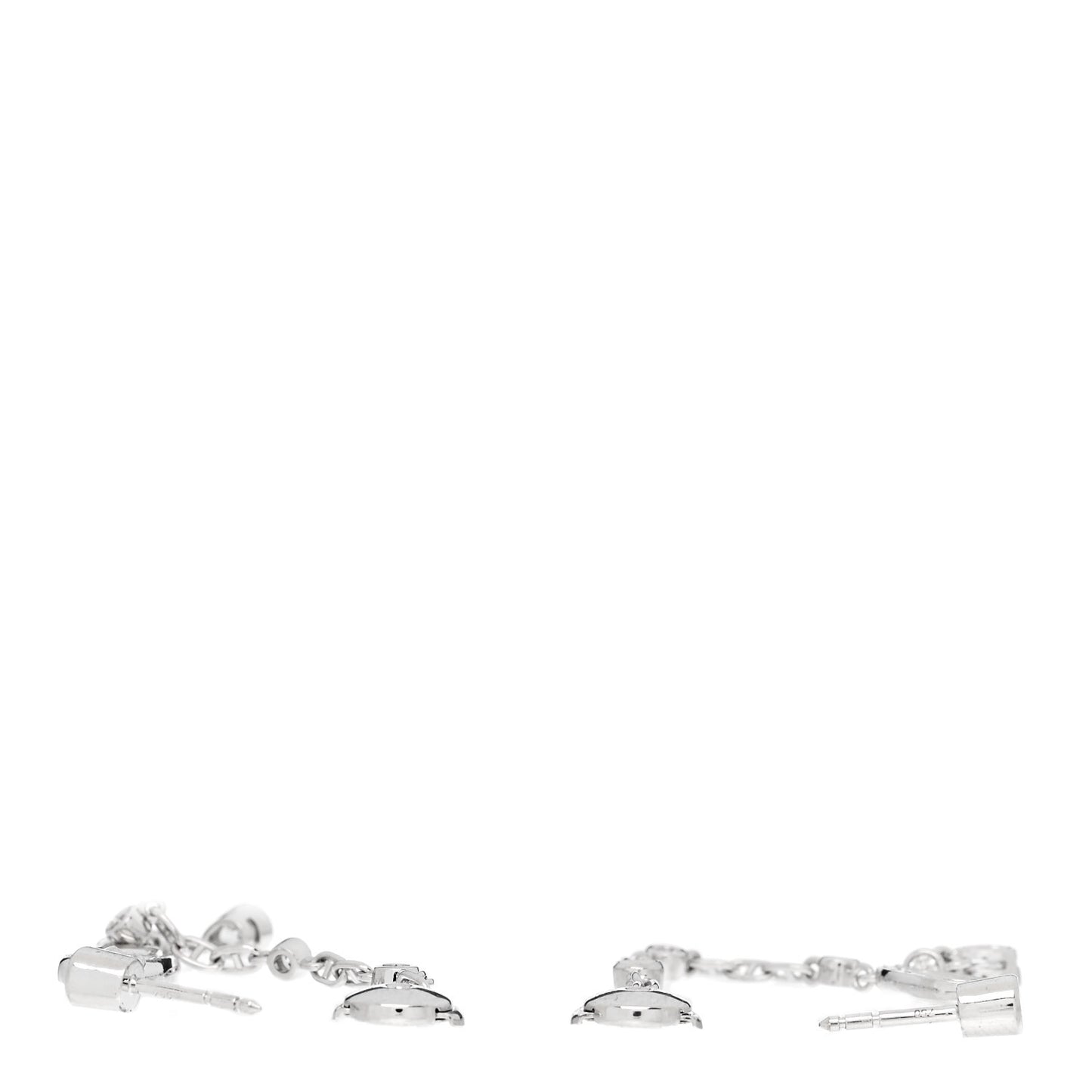 18K White Gold Diamond Chaine D'Ancre Chaos Fancy Earrings