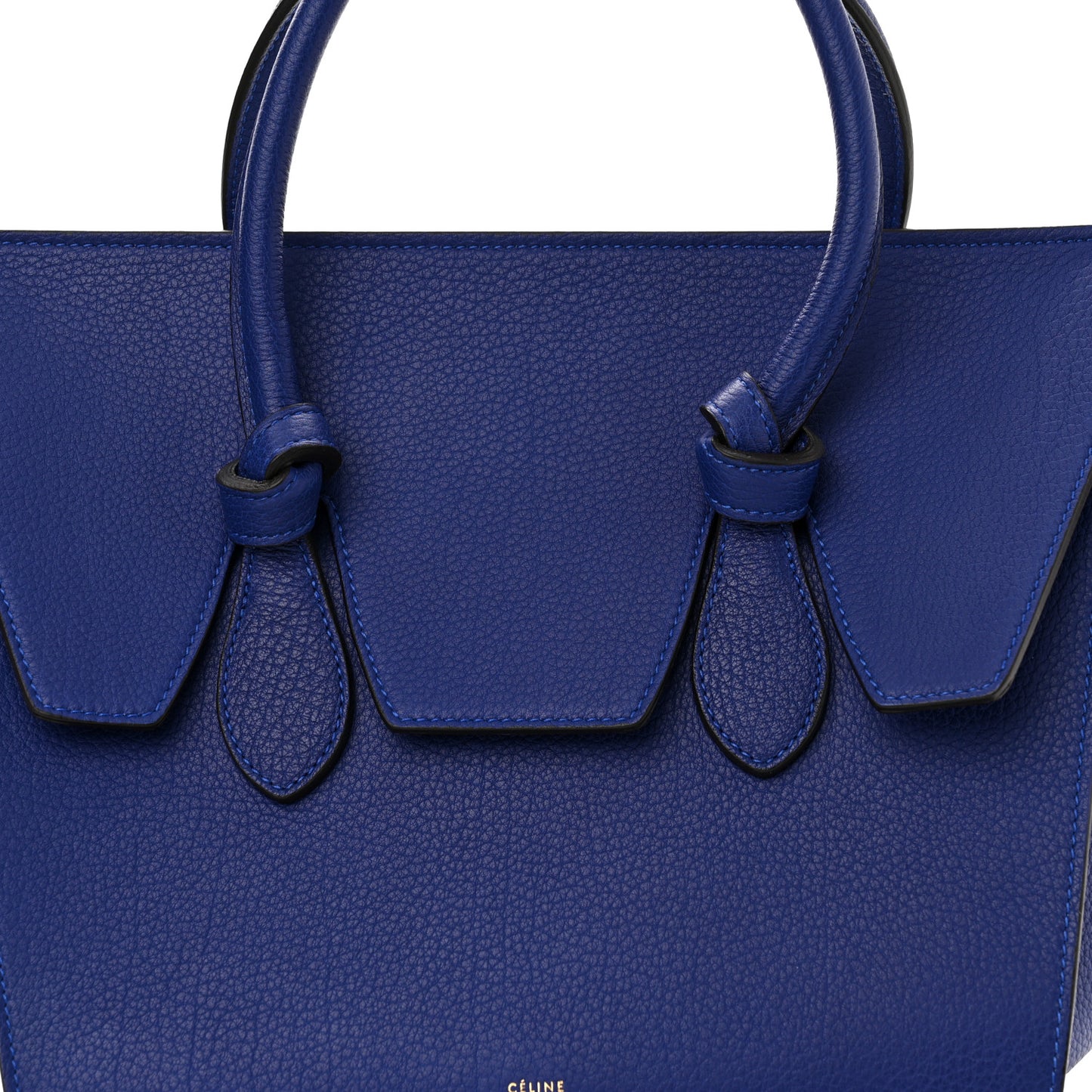 Crisped Calfskin Mini Tie Knot Tote Indigo