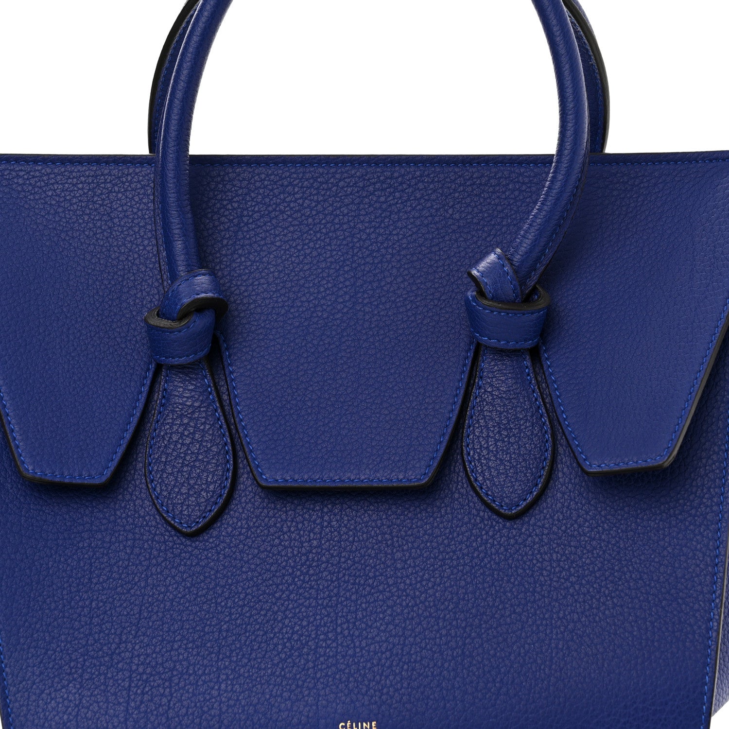 Celine Crisped Calfskin Mini Tie Knot Tote Indigo 8 of 10