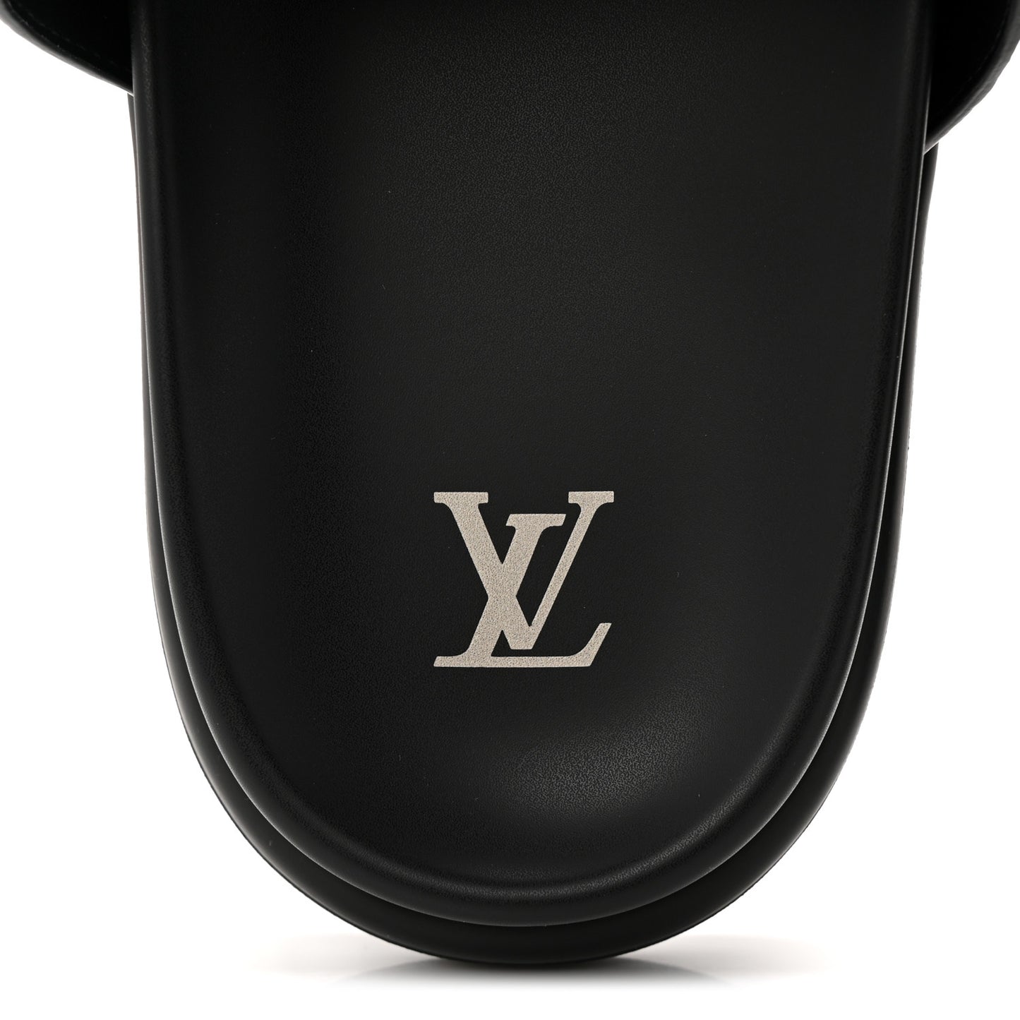 Grained Calfskin Embossed Monogram Mens Venice Mule Sandals 11 Black