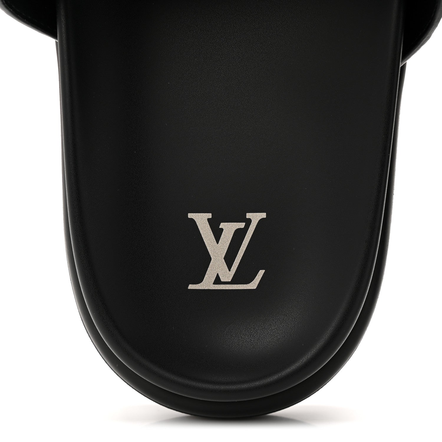 Louis Vuitton Grained Calfskin Embossed Monogram Mens Venice Mule Sandals 11 Black 8 of 9