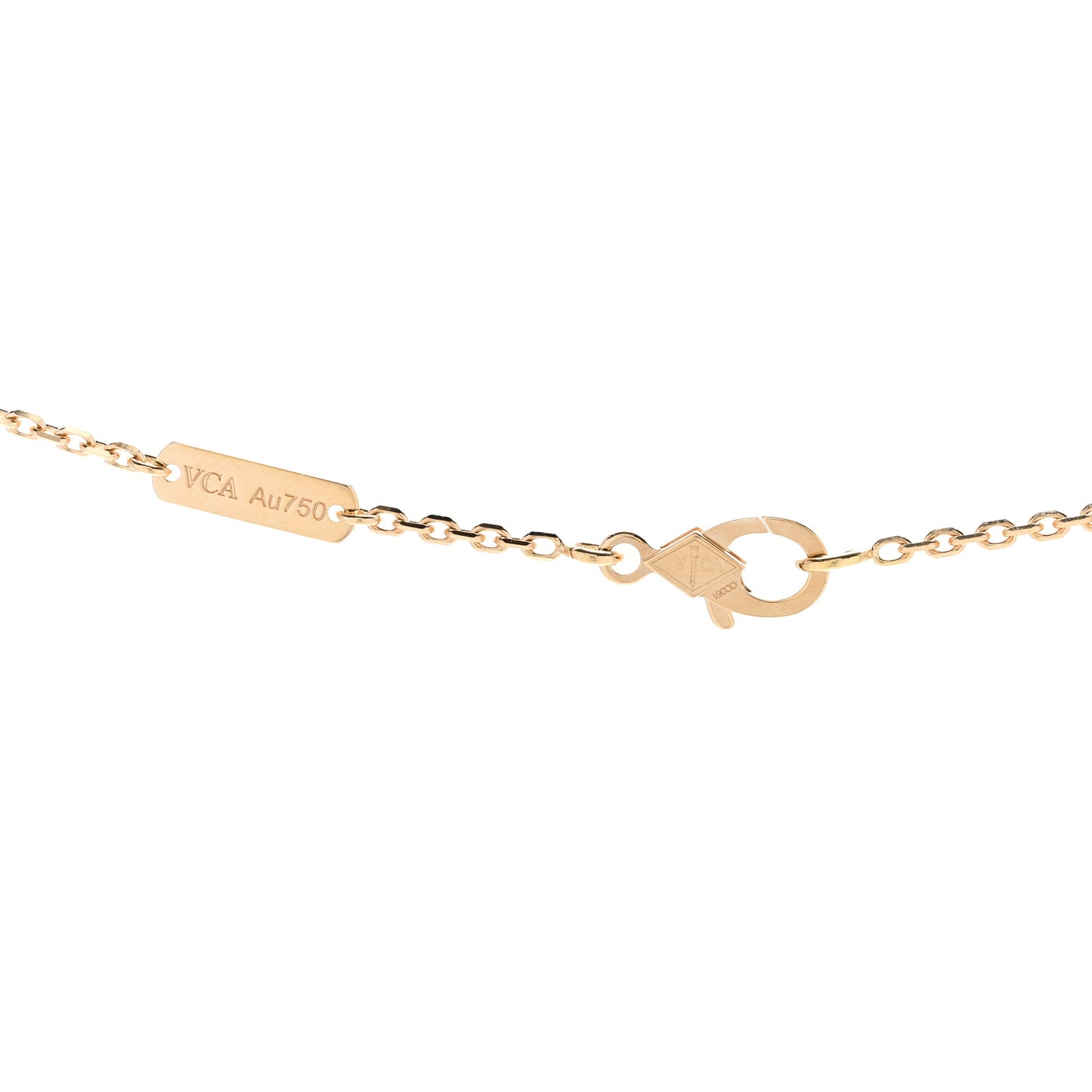 18K Yellow Gold Carnelian Vintage Alhambra Pendant Necklace