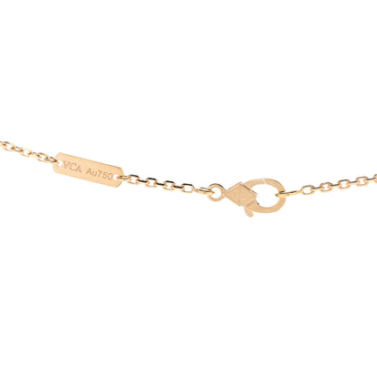 Van Cleef & Arpels 18K Yellow Gold Carnelian Vintage Alhambra Pendant Necklace 4 of 6
