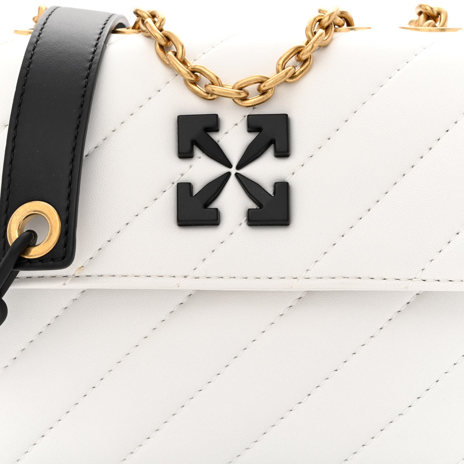 Off-White Calfskin Diagonal Quilted Jackhammer 19 Shoulder Bag White 7 of 10
