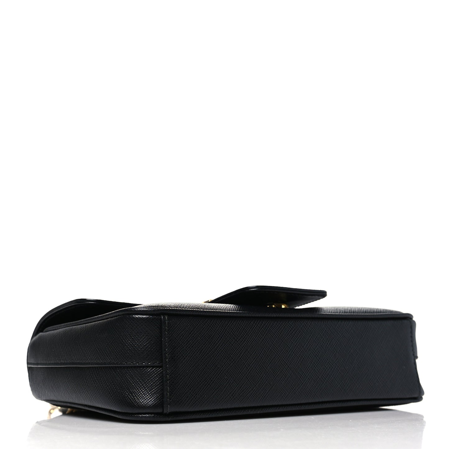 Saffiano Flap Shoulder Bag Black