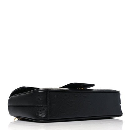 Prada Saffiano Flap Shoulder Bag Black 4 of 8