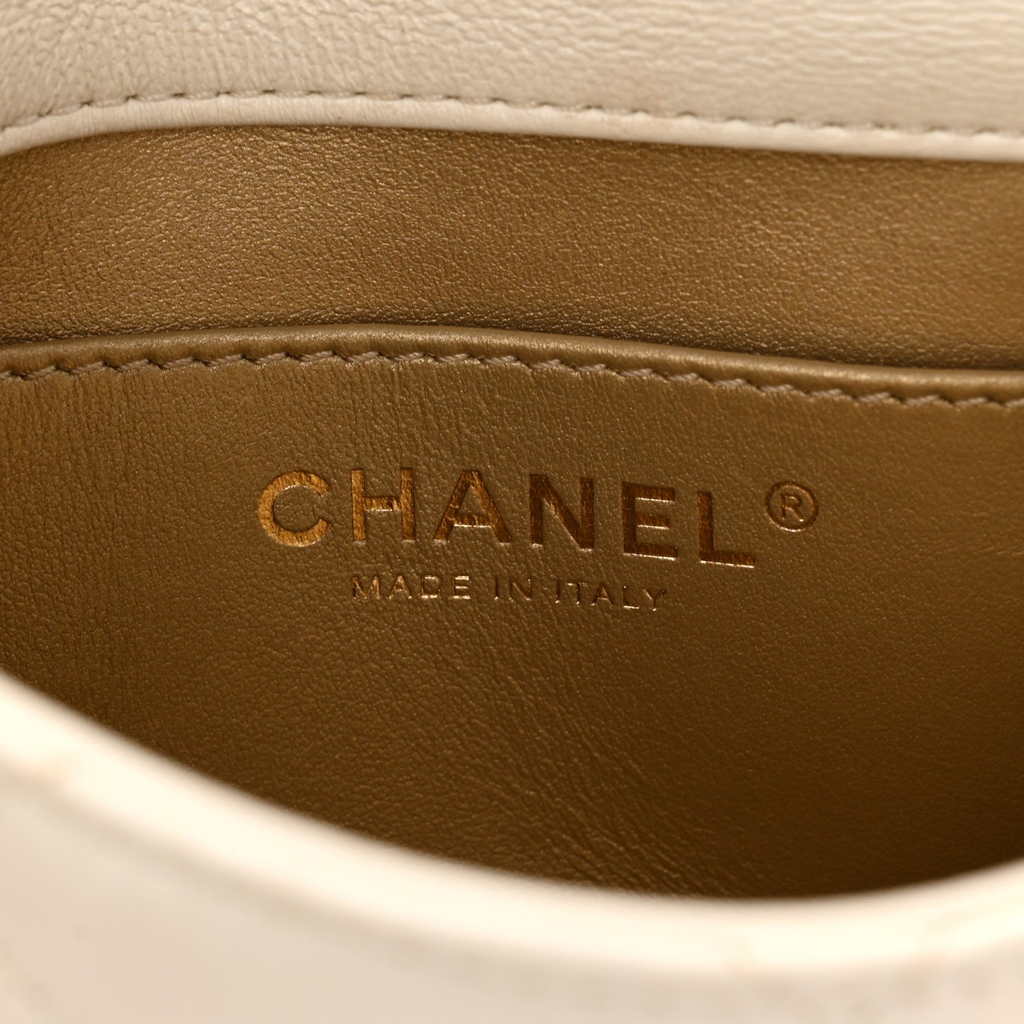 Lambskin Quilted Pearl Small Flap White