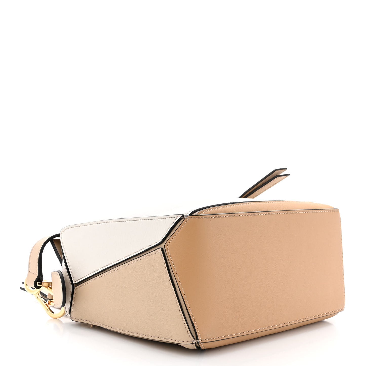 Calfskin Small Puzzle Bag Dusty Beige Soft White