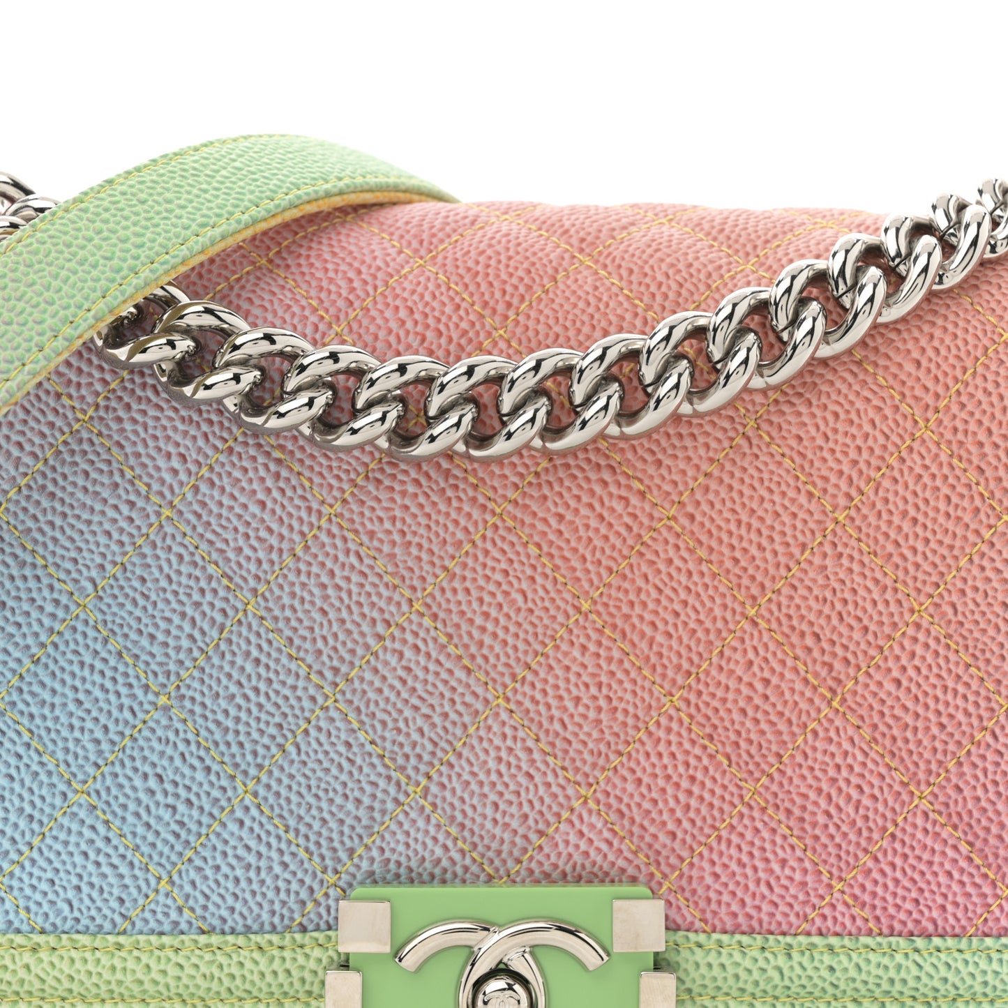 Caviar Quilted Medium Cuba Rainbow Boy Flap Multicolor
