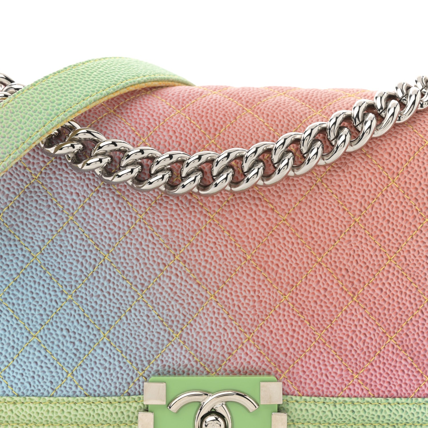 Chanel Caviar Quilted Medium Cuba Rainbow Boy Flap Multicolor 8 of 10