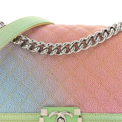 Chanel Caviar Quilted Medium Cuba Rainbow Boy Flap Multicolor 8 of 10
