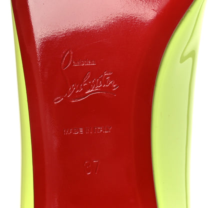 Christian Louboutin Patent Pigalle Follies Flats 37 Neon Yellow 7 of 8