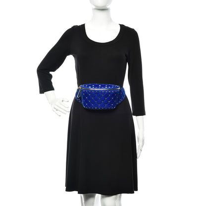 Valentino Garavani Velvet Rockstud Spike Belt Bag 75 Acid Blue 2 of 9