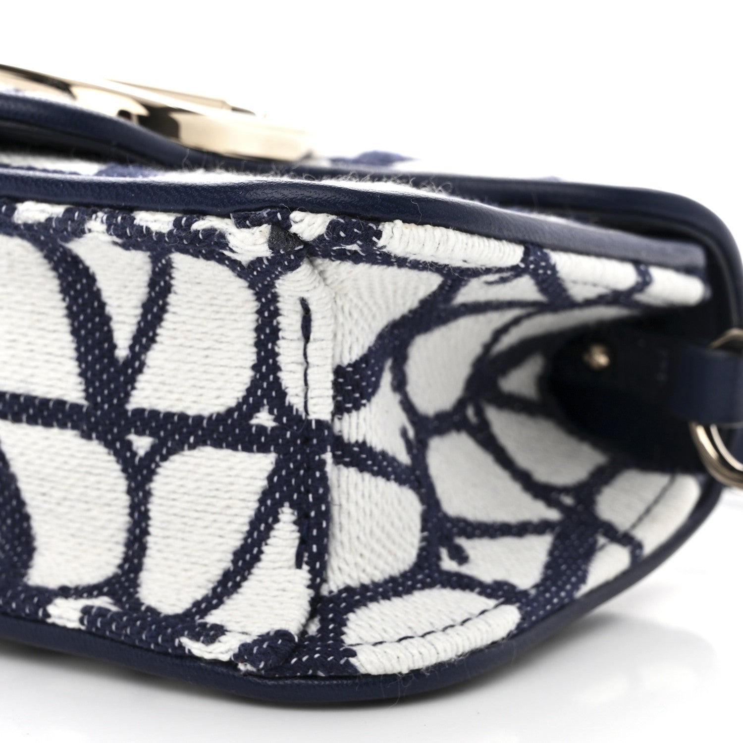 Valentino Garavani Toile Iconographe Cotton Vlogo Small Loco Shoulder Bag White Worker 12 of 12