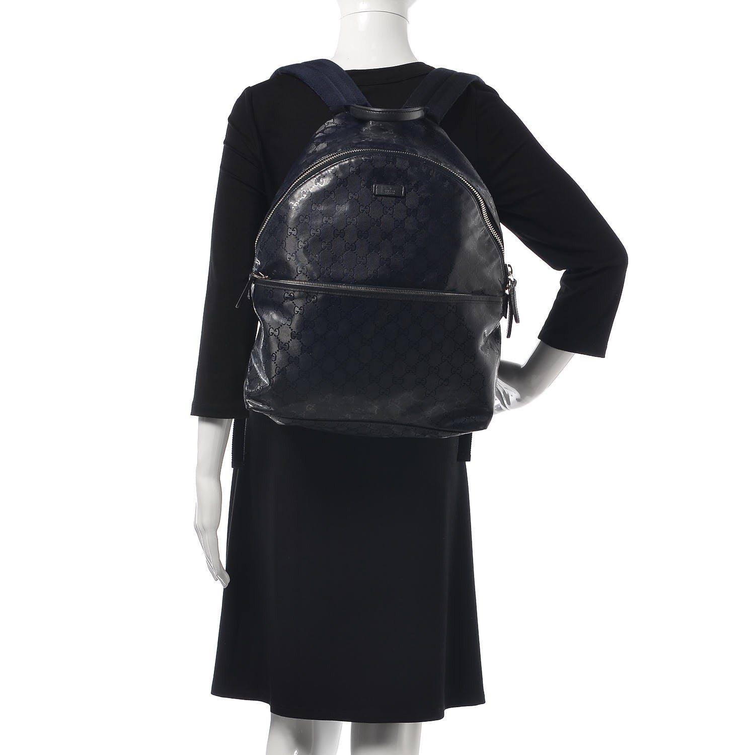 Gucci Imprime Monogram Medium Classic Backpack Navy 2 of 7