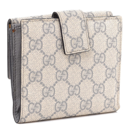 Gucci GG Supreme Monogram GG Pierce French Flap Wallet Ecru Grigio 3 of 8