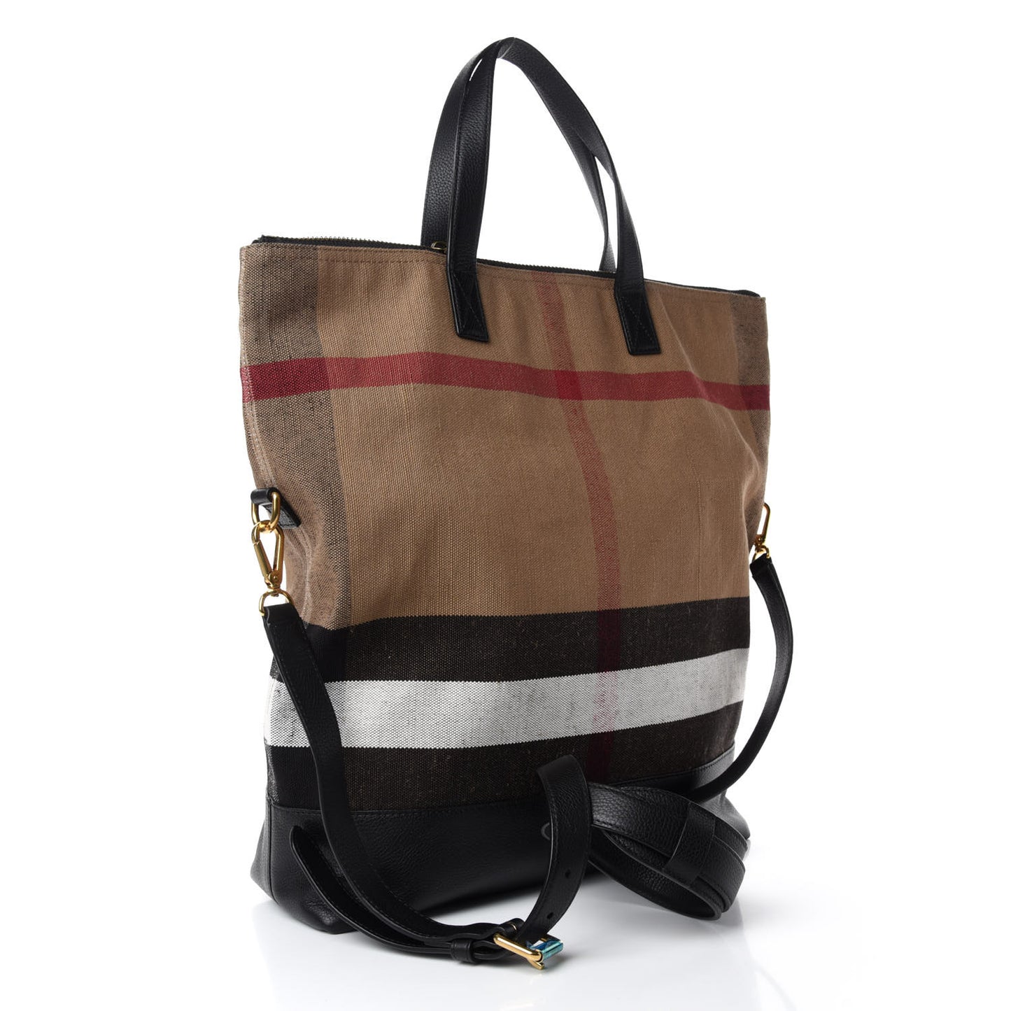 Canvas Check Armley Folding Messenger Black