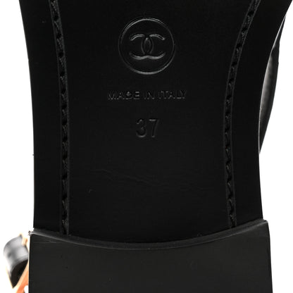 Chanel Calfskin Crystal Slingback Loafers 37 Black 8 of 10