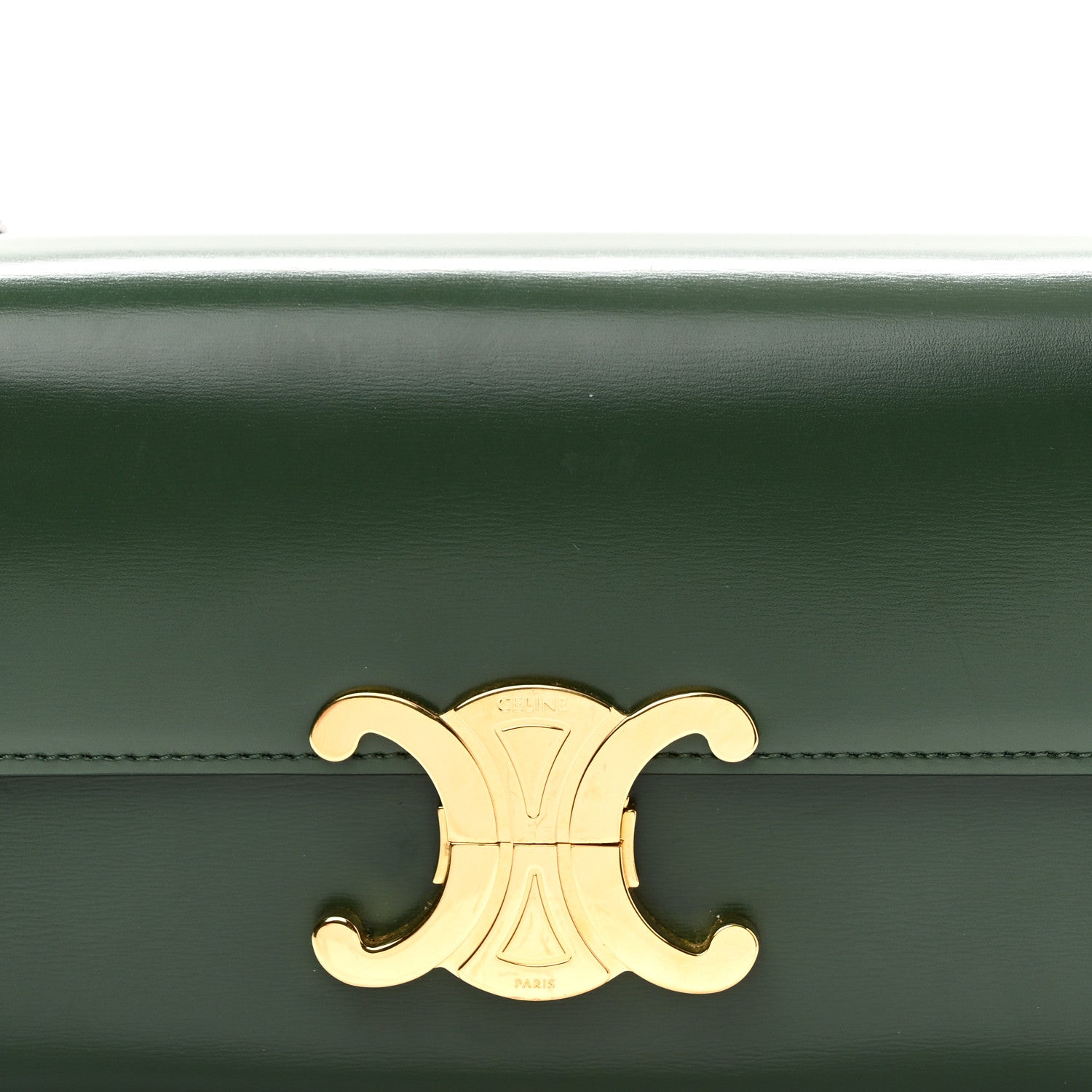 Celine Shiny Calfskin Triomphe Shoulder Bag Forest 8 of 10