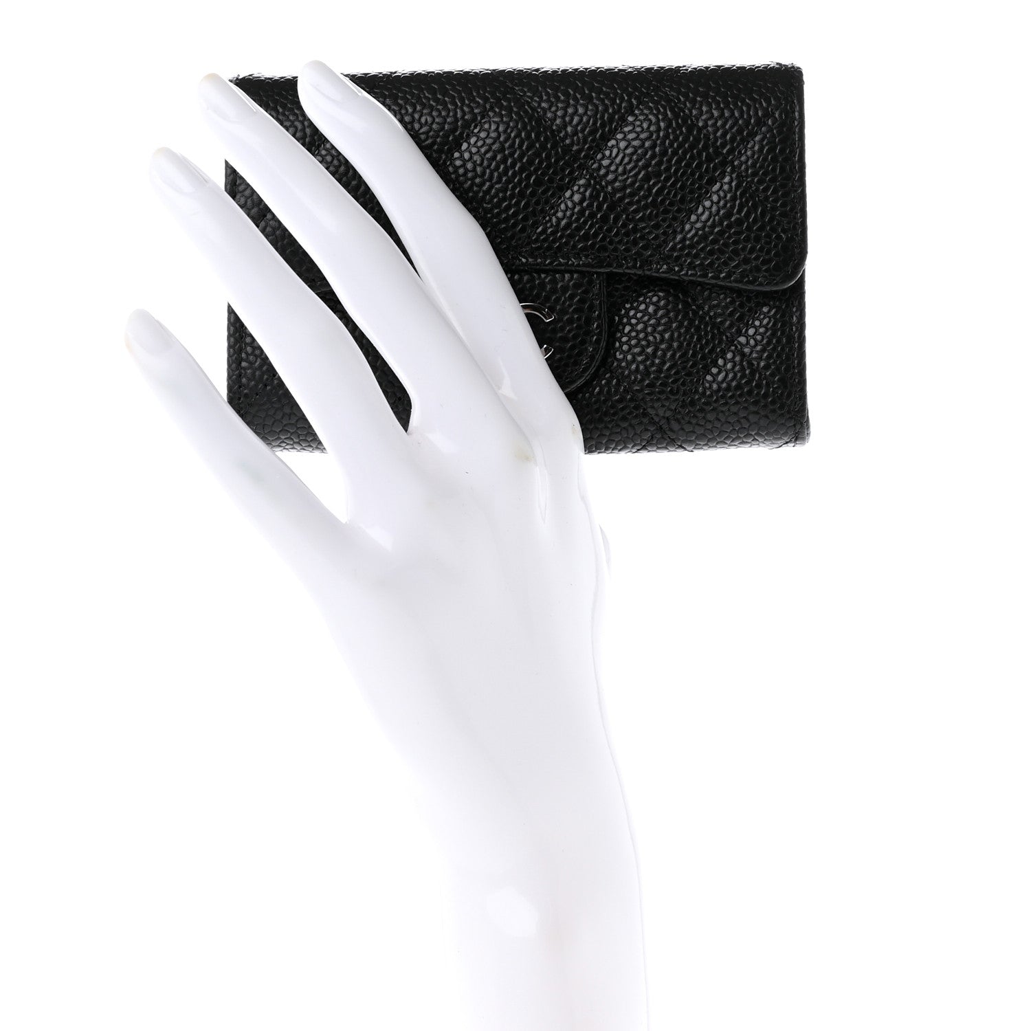 Chanel Caviar Quilted Flap Card Holder Wallet Black 2 of 8