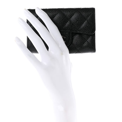 Chanel Caviar Quilted Flap Card Holder Wallet Black 2 of 8