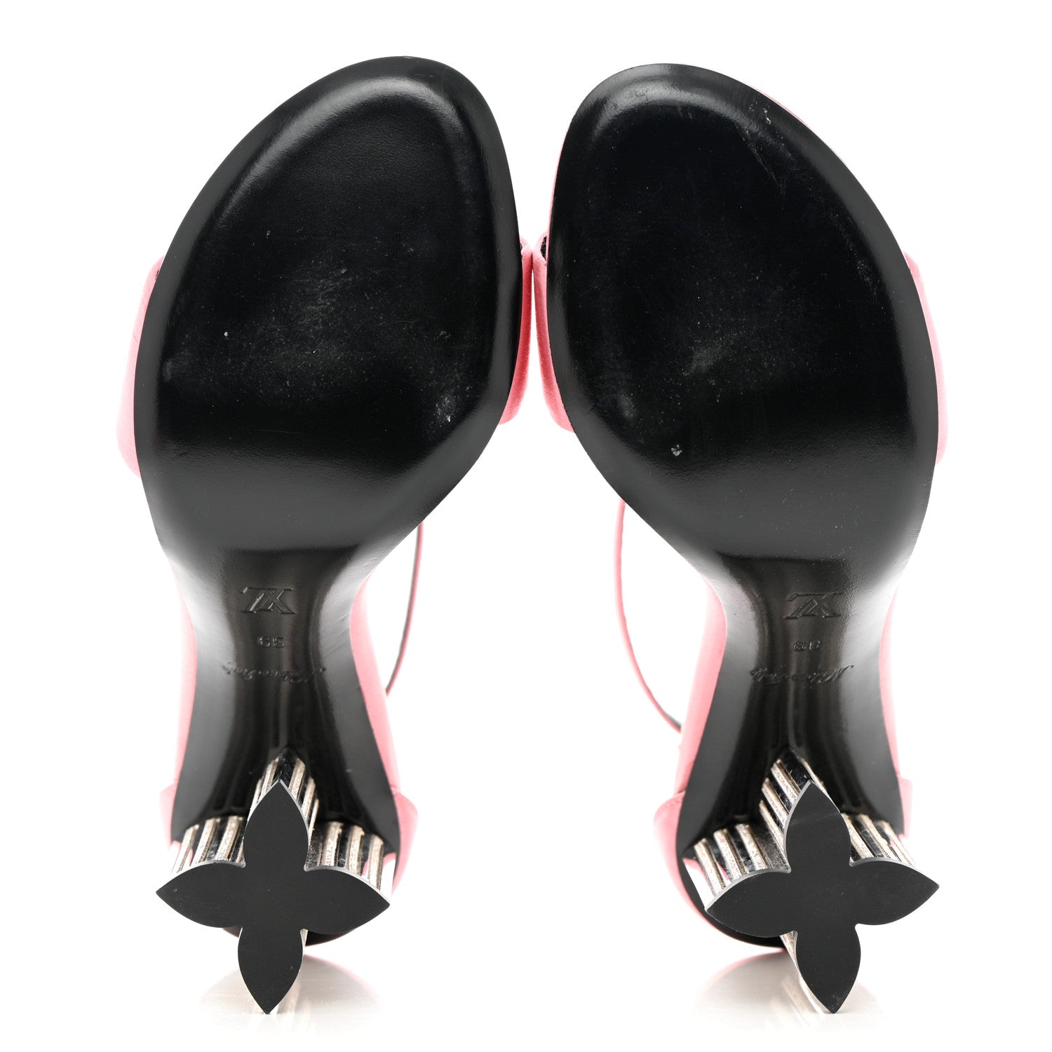 Louis Vuitton Satin Crystal Silhouette Sandals 39 Pink 6 of 14