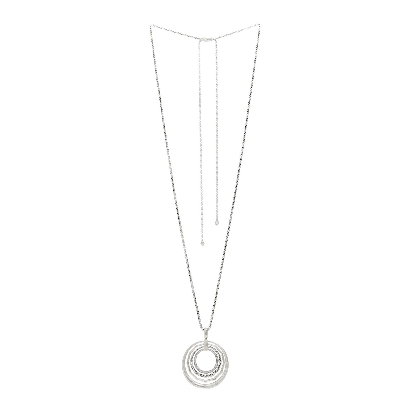 Sterling Silver Diamond Stax Pendant Necklace