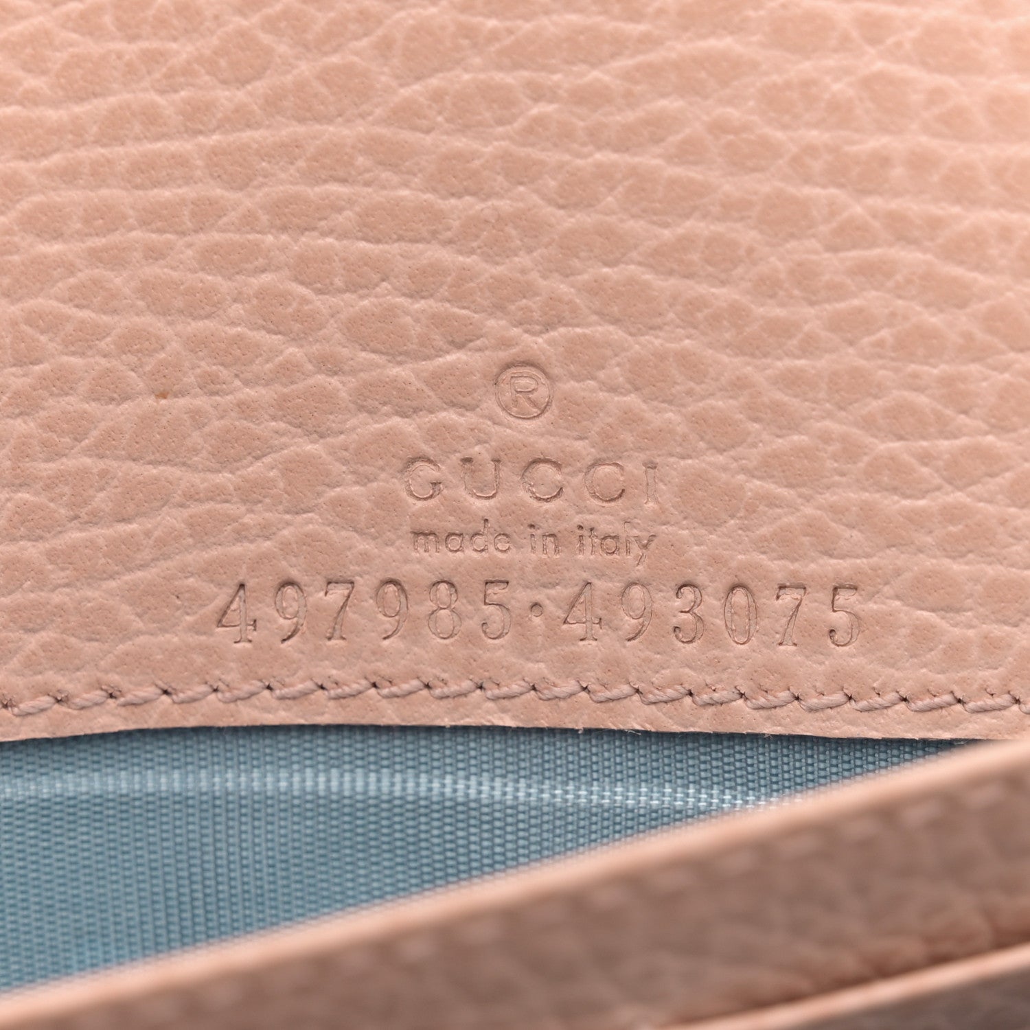 Gucci Dollar Calfskin Mini GG Marmont Chain Wallet Grey Light Pink 6 of 13