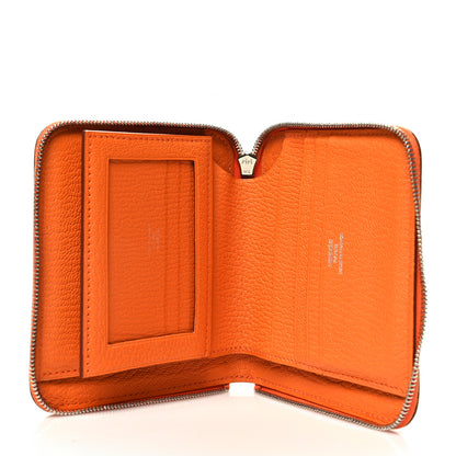 Hermes Chevre Mysore Compact Azap Wallet Orange 5 of 9