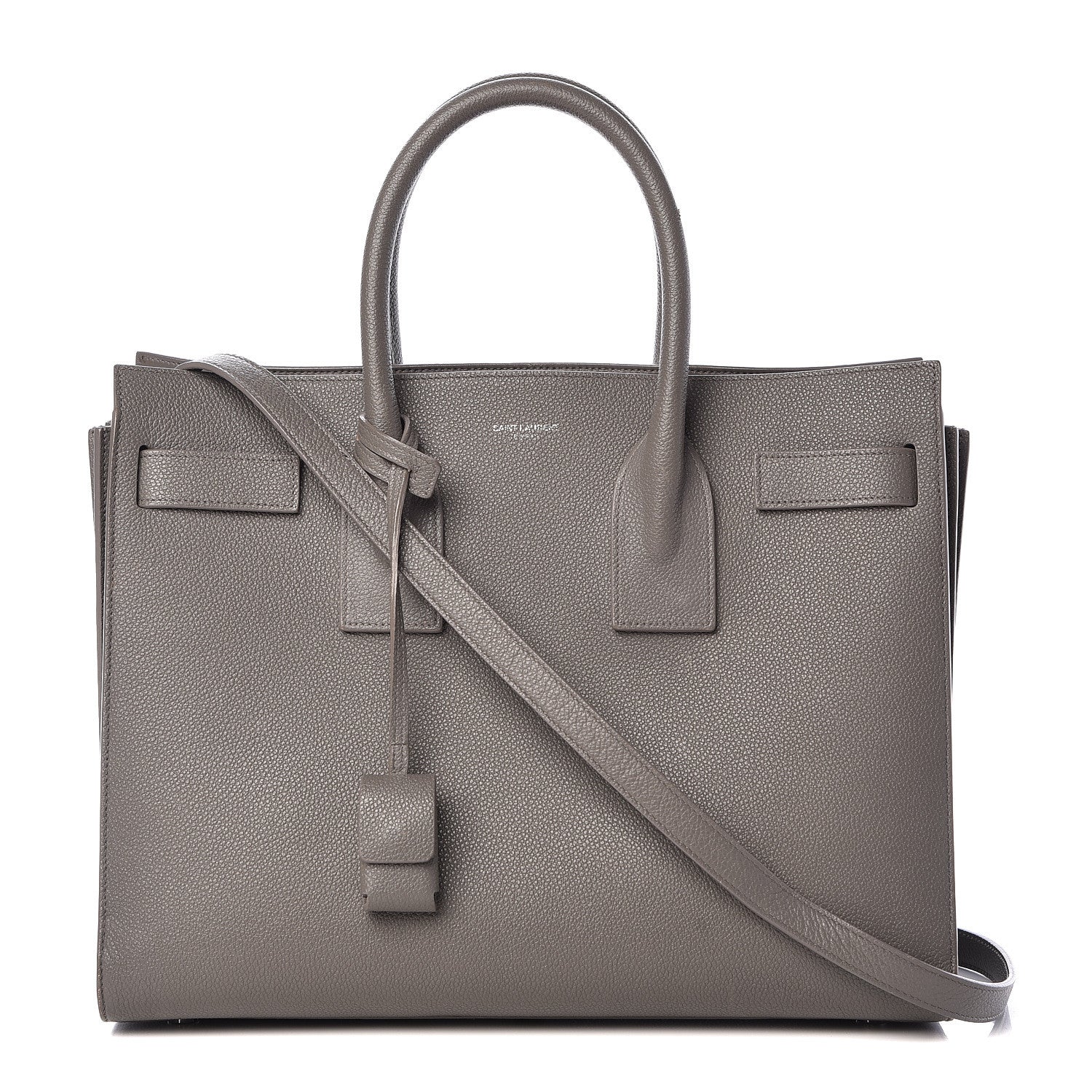 Saint Laurent Grained Calfskin Small Sac De Jour Fog 1 of 17