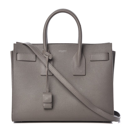 Saint Laurent Grained Calfskin Small Sac De Jour Fog 1 of 17