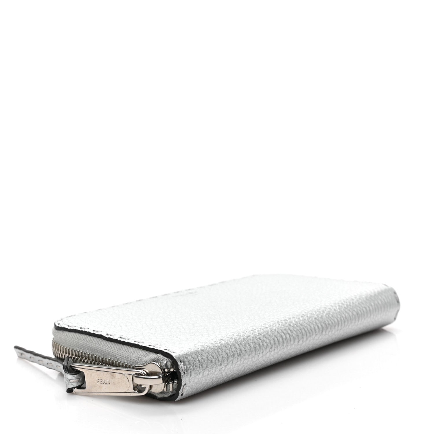 Fendi Cuoio Romano Lux Selleria Zip Around Wallet Argento 4 of 7
