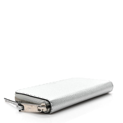 Fendi Cuoio Romano Lux Selleria Zip Around Wallet Argento 4 of 7
