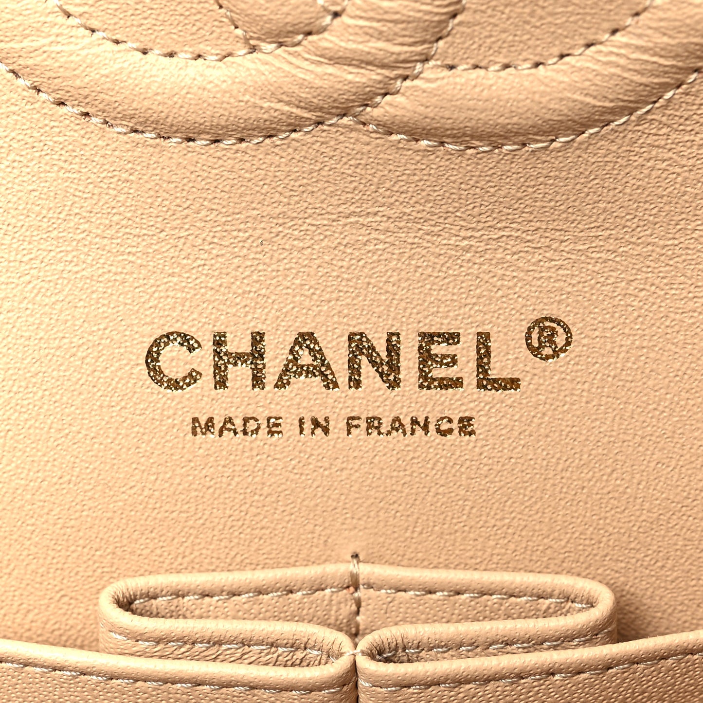 Caviar Quilted Medium Double Flap Beige