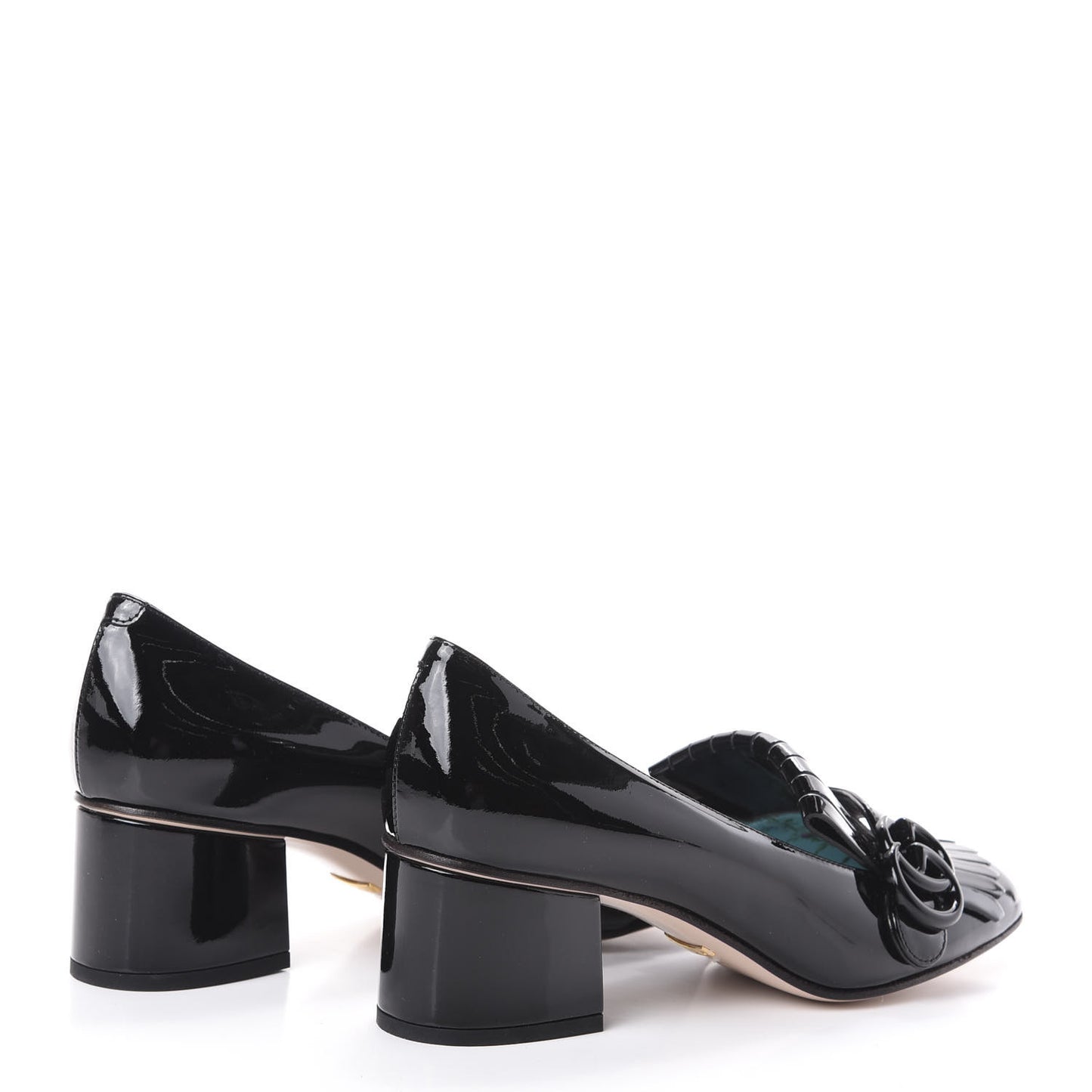 Vernice GG Marmont Fringe 50mm Loafer Pumps 37 Black