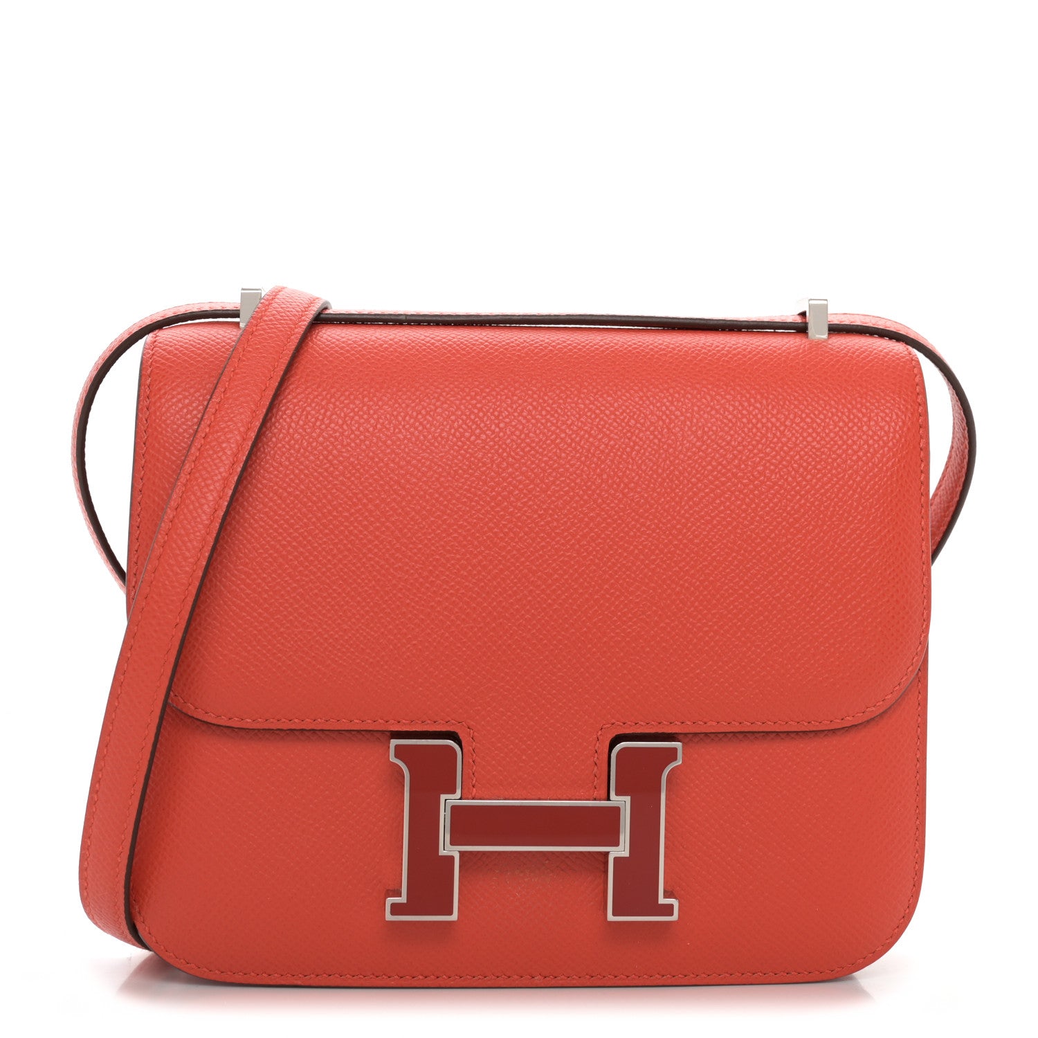 Hermes Epsom Enamel Constance 18 Capucine Sanguine 1 of 11
