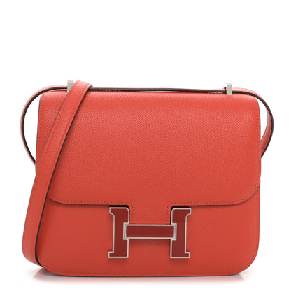 Hermes Epsom Enamel Constance 18 Capucine Sanguine 1 of 11